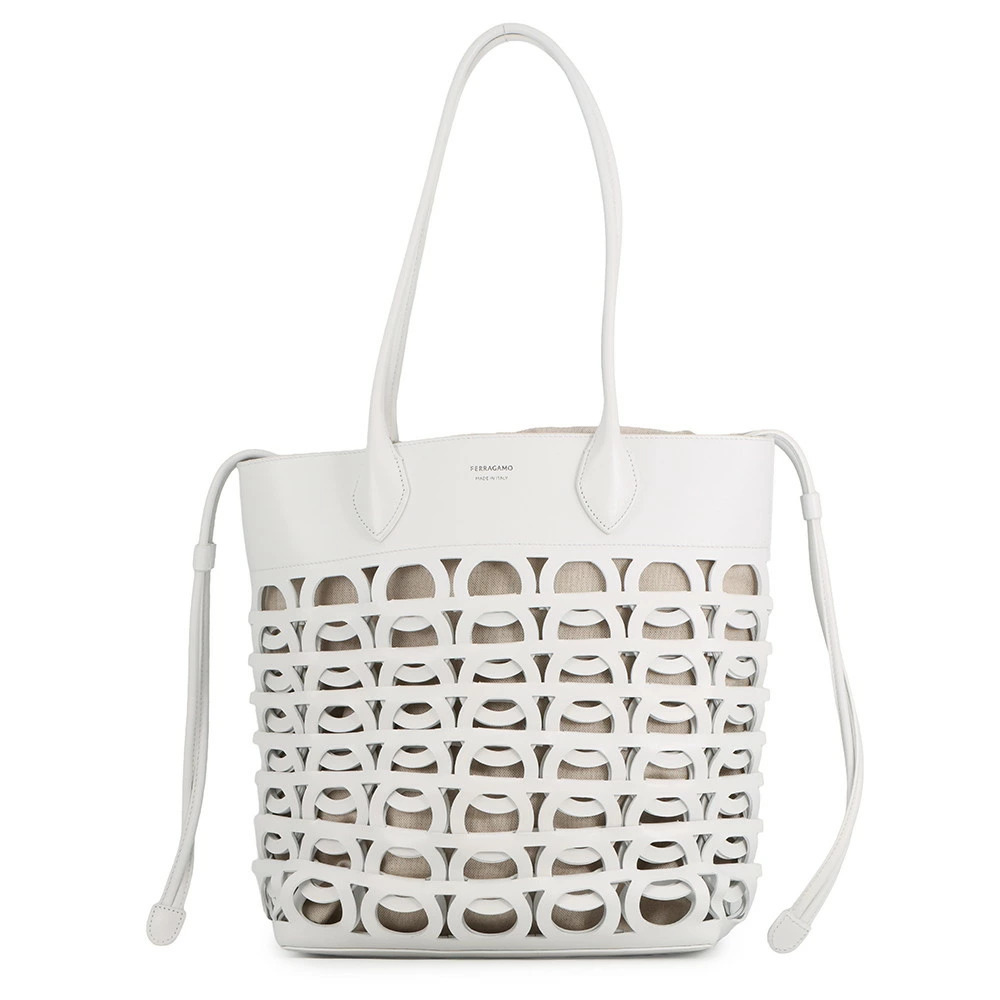 Salvatore Ferragamo Tote Bag Gancini White